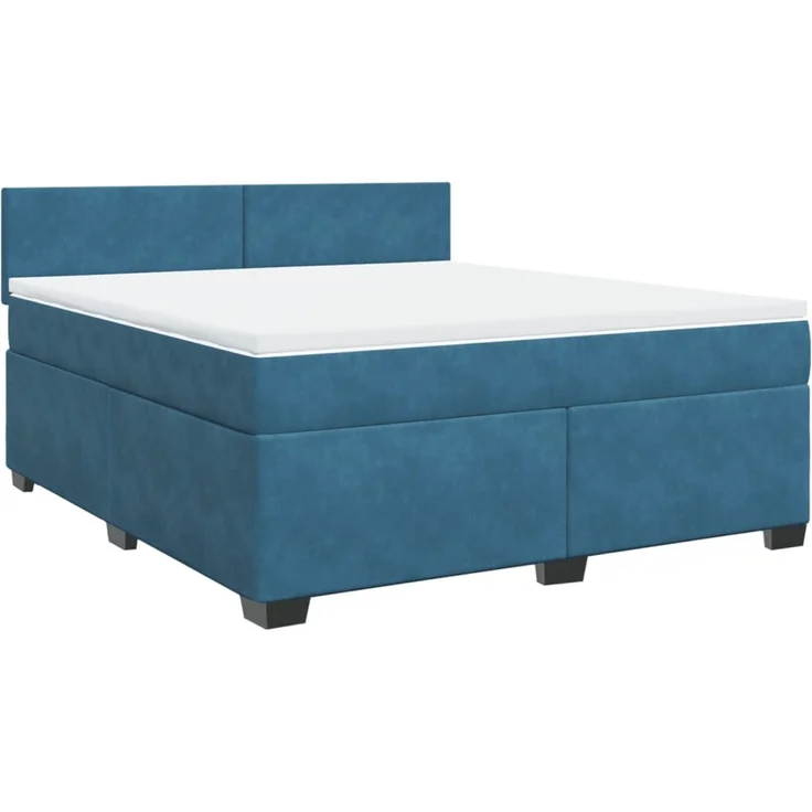 vidaXL Boxspringbett mit Matratze Blau 180x200 cm Samt 3288676 – Bild 3