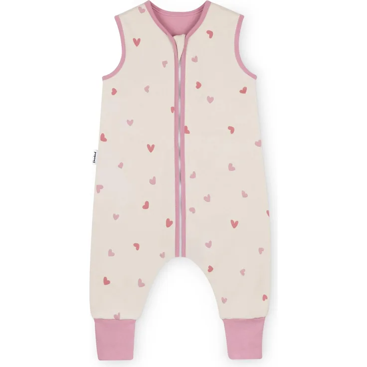 Ehrenkind® Baby Sommerschlafsack mit Füßen 1.0 TOG aus weicher OEKO-TEX zertifizierter Bio-Baumwolle | Sommer Schlafsack | Baby Schlafsack Gr. 70 Natur Herzen | 1 Tog