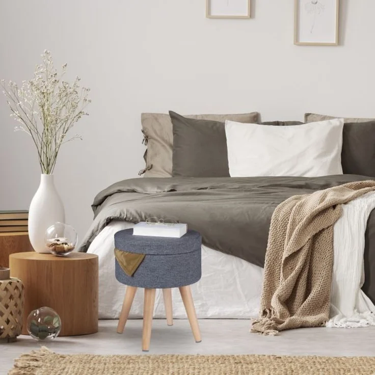 Relaxdays Runder Sitzhocker mit Tischfunktion – Bild 2