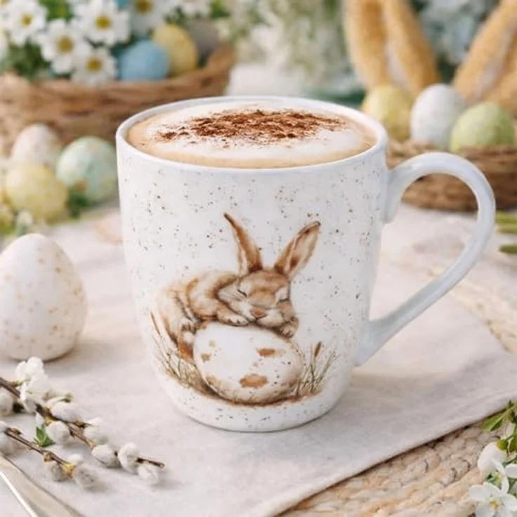 Ritzenhoff & Breker Becher Ritzenhoff Jumbobecher Bunny weiß 400 ml Porzellan Hase Oster-Geschirr, Porzellan – Bild 4