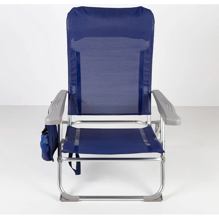 AKTIVE Slim Extraflacher Klapp-Strandstuhl, Sehr kompakt, Multiposition, Mit Kissen und Tasche, Mit Griff für einfachen Transport, 6 Positionen, Maße 47x58x87 cm, Aluminium, Anti-Roll (62289) – Bild 2