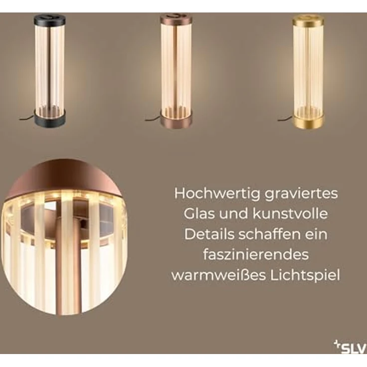SLV QUIMERA Tischleuchte, 2700/3000K, dimmbar, dunkel kupfer, 4,3 Watt, LED, Schutzart IP20 – Bild 4