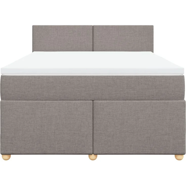 vidaXL Boxspringbett mit Matratze Taupe 160x200 cm Stoff 3289028 – Bild 6