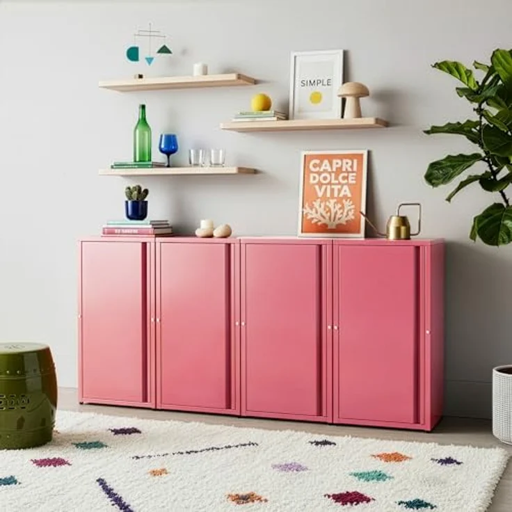 Metallschrank Burlöv Stahl Wassermelonenrot [en. casa] – Bild 6