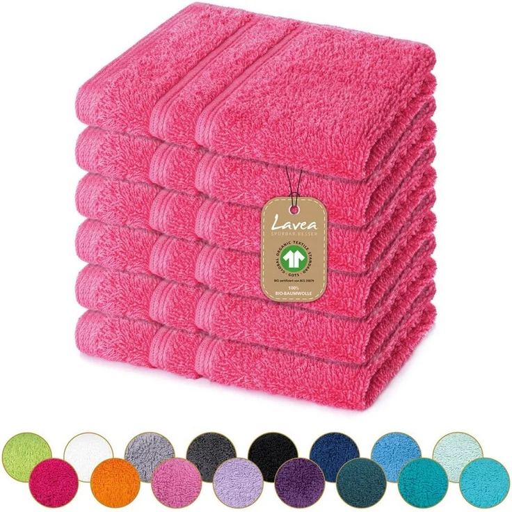 Lavea Seiftuch Bali, 30x30cm aus 100% Bio-Baumwolle, einzigartig weiche Seiftücher mit Aufhänger (Set, 6-St), hochwertige und nachhaltige Premium Waschlappen - schonende Reinigung – Bild 1