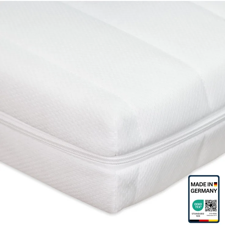 Kindermatratze 90x200, CertiPUR zertifiziert, Kinder Baby Matratze 90x200 mit waschbarem Bezug für Kinderbett, Höhe ca. 11cm, Made in Germany
