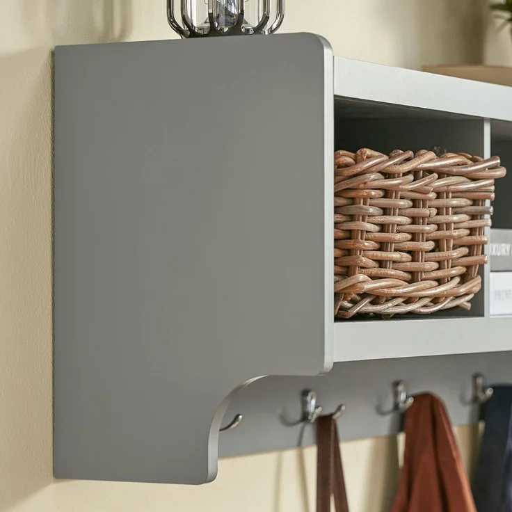 SoBuy FHK28-HG Wandgarderobe, MDF, Lackiert, Grau, 100 x 35 x 25 cm – Bild 10