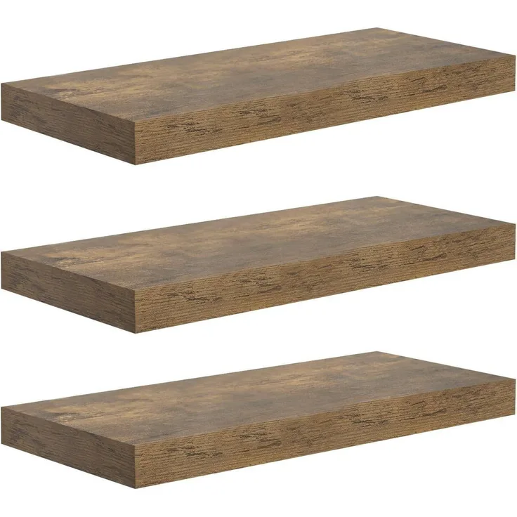 Woltu Wandregal, Set 3-tlg, Wandboard für Deko aus MDF Holz