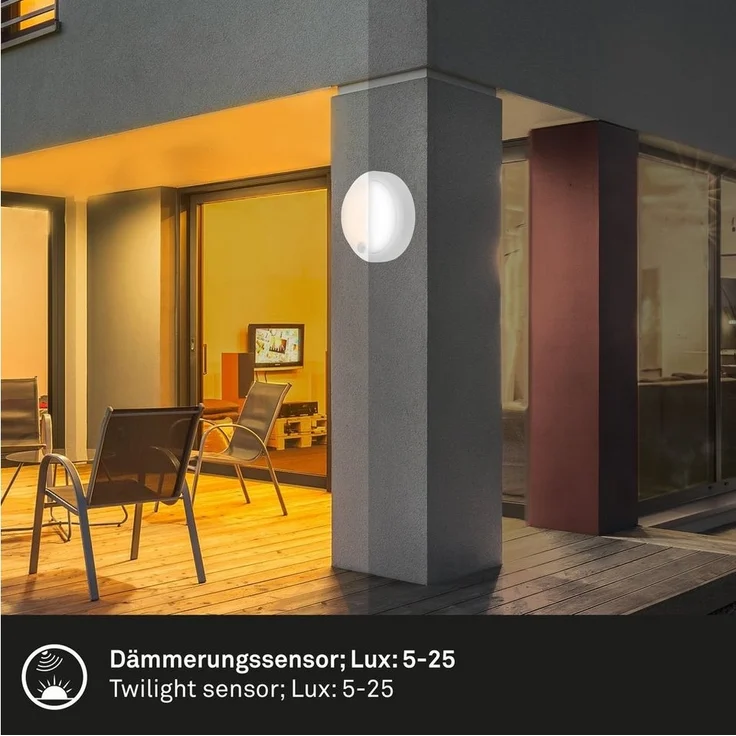 BRILONER – Außenlampe mit Bewegungsmelder, Wandlampe mit Akku, Wandleuchte ohne Stromanschluss, Aussenlampe Wand, Akku Lampe, Warmweißes Licht, Weiß, 170x55 mm (DxH) – Bild 3