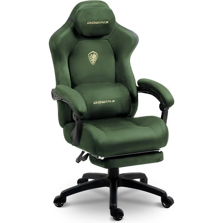 Dowinx Gaming-Stuhl Atmungsaktiver und Ergonomischer Bürostuhl aus Mikrofaser-Velours (Packung), Weiches Sitzgefühl, Verstellbarer Schreibtischstuhl mit Fußstütze – Bild 5