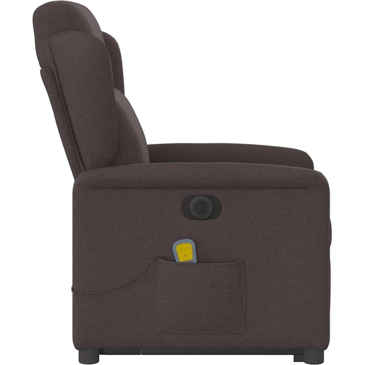 vidaXL Elektrischer Massagesessel mit Aufstehhilfe Dunkelbraun Stoff 3303169 – Bild 5