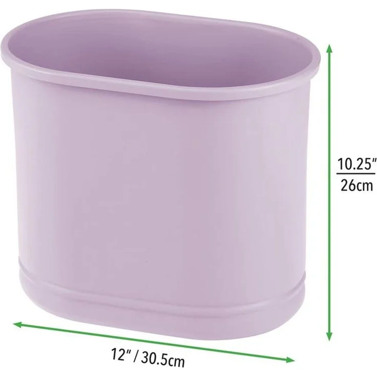 Mülleimer Abfalleimer Papierkorb Metall lila Bad Büro 30 cm rostfrei mDesign – Bild 2