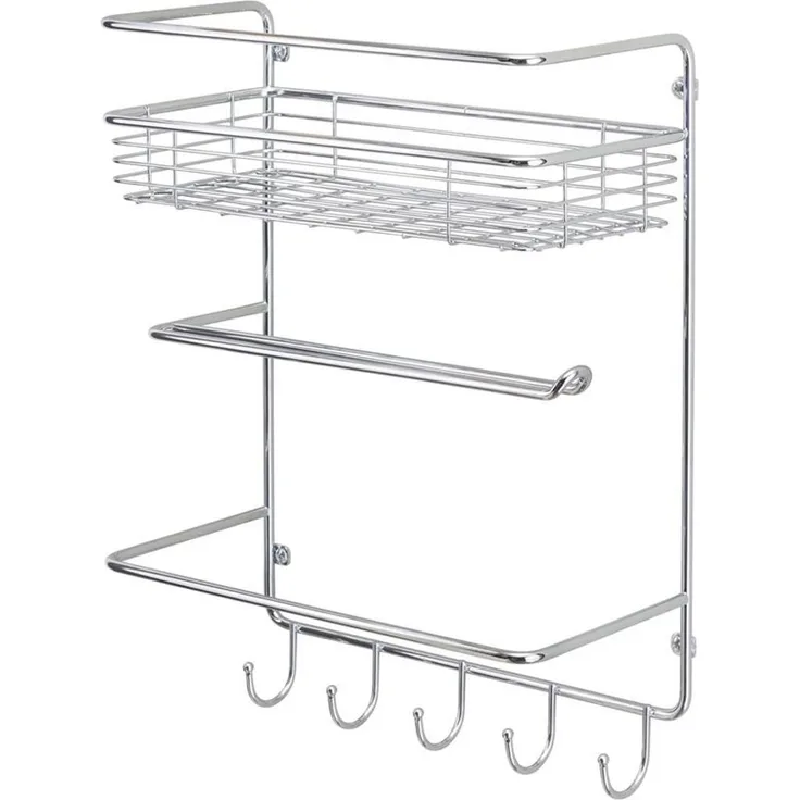 mDesign Küchenrollenhalter Papierrollenhalter Regal Organizer Metall Silber