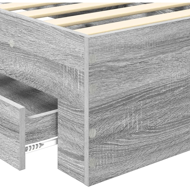 vidaXL Bettrahmen mit Kopfteil Graues Sonoma 90 x 190 cm Holzwerkstoff 3410032 – Bild 9