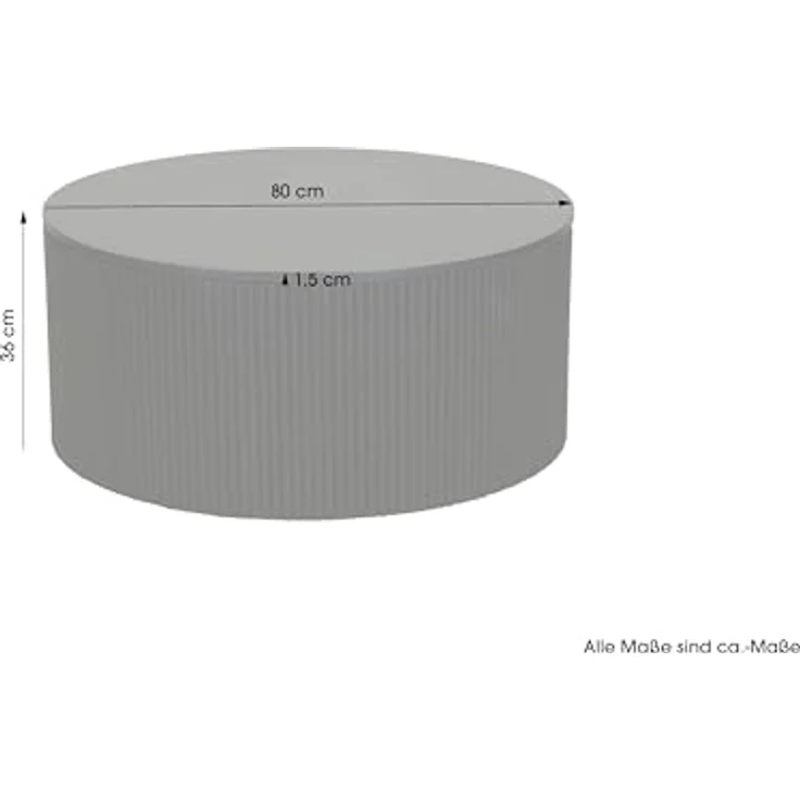 byLIVING Couchtisch Owen/Tischplatte und Gestell in schwarz/Wohnzimmertisch/Kaffeetisch/Maße: D 80, H 36 cm – Bild 3