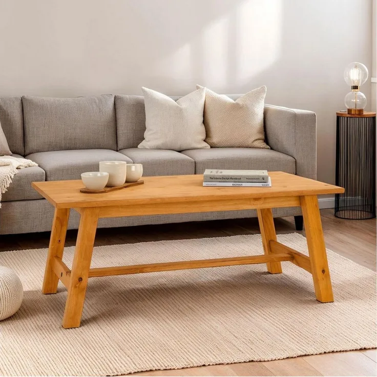 IDIMEX Couchtisch LUZERNA, Wohnzimmertisch 45 x 60cm aus Massivholz, moderer Sofatisch gebeizt