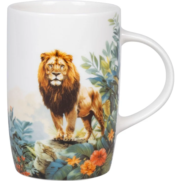 KÖNITZ 1172693057 Becher Jungle Lions 580 ml aus Bone China Porzellan / Dschungel Löwen – Bild 1