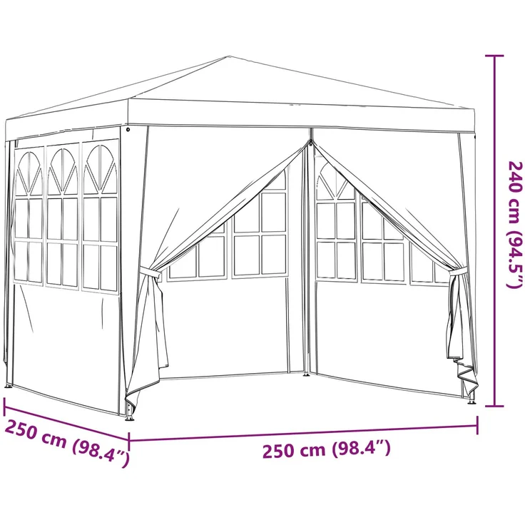 vidaXL Party-Zelt Rot 250 x 250 x 240 cm PE und Stahl 42032996 – Bild 11