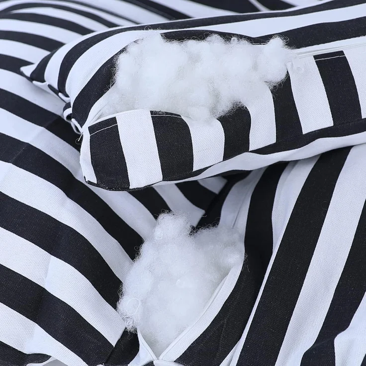 Kissen für Hängesessel inkl. Rückenteil 2-teilig Style Schwarz Weiss gestreift – Bild 5