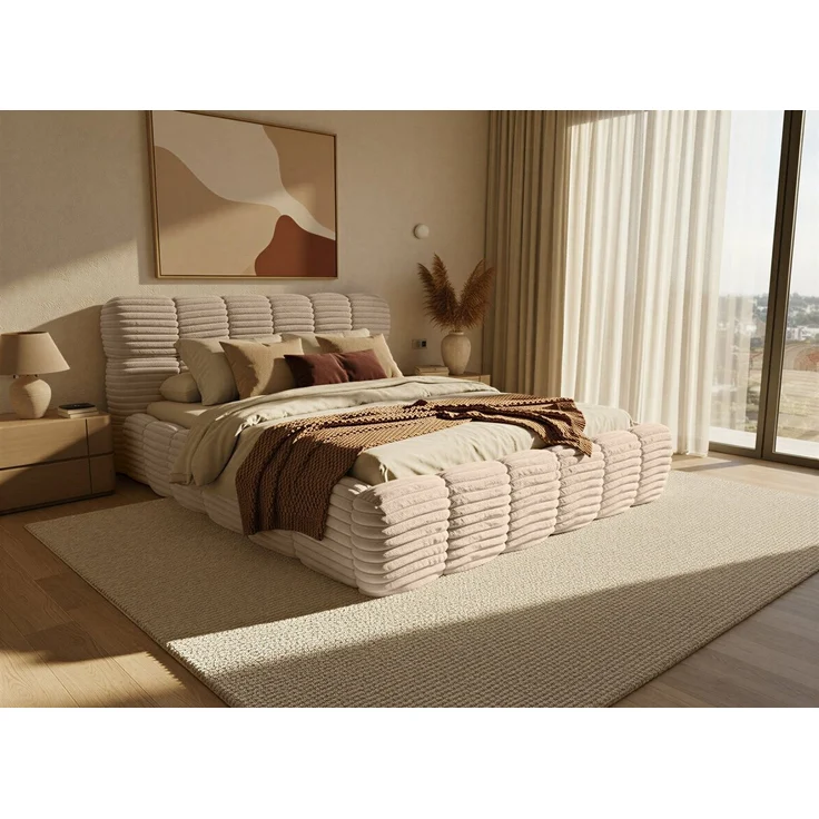 thematys Polsterbett CLOUD mit Bettkasten 180x200cm, Ohne Matratze, Vito, Beige – Bild 2