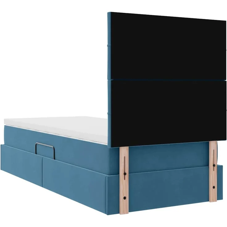 vidaXL LED-Speicherbett mit Matratze Dunkelblau 90 x 200 cm Samt 3372643 – Bild 12
