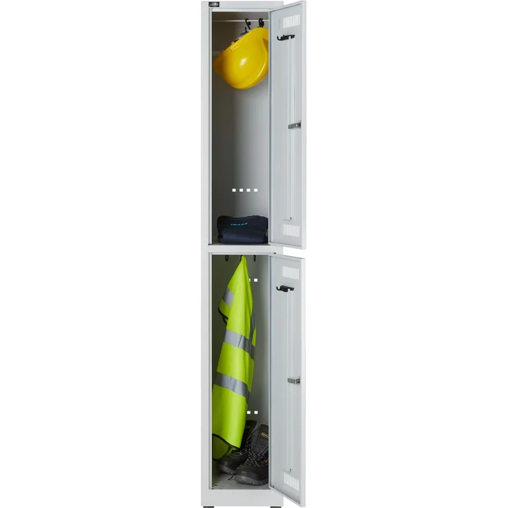 Bisley Garderobenschrank LIGHT, 1 Abteil 300 à 2 Fächer, Farbe lichtgrau – Bild 3