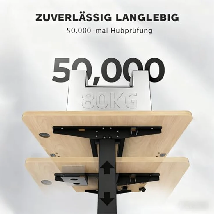 JUMMCIO Höhenverstellbarer Schreibtisch 160x80 cm, Stabiler Elektrischer Schreibtisch mit Vierteilige Tischplatte, Computertisch mit Memory Funktion,Standing Desk für Büro, Beige&Schwarz – Bild 5