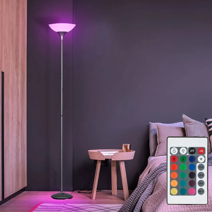 RGB LED Deckenfluter, titanfarbig, Höhe 180 cm, DEZWO – Bild 2