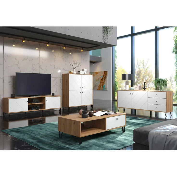Trendteam 'Touch' Sideboard mit Soft-Close, Eiche Artisan weiß matt, 183 x 76 x 40 cm – Bild 15