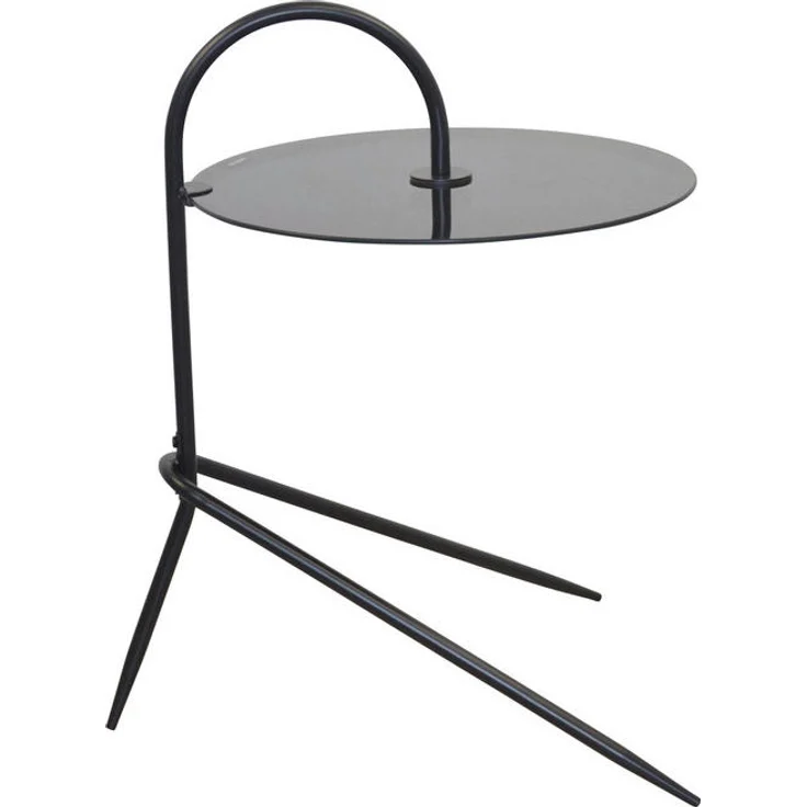 MID.YOU Beistelltisch, Schwarz, rund, Metall und Glas, 52x64x45 cm, einfacher Aufbau