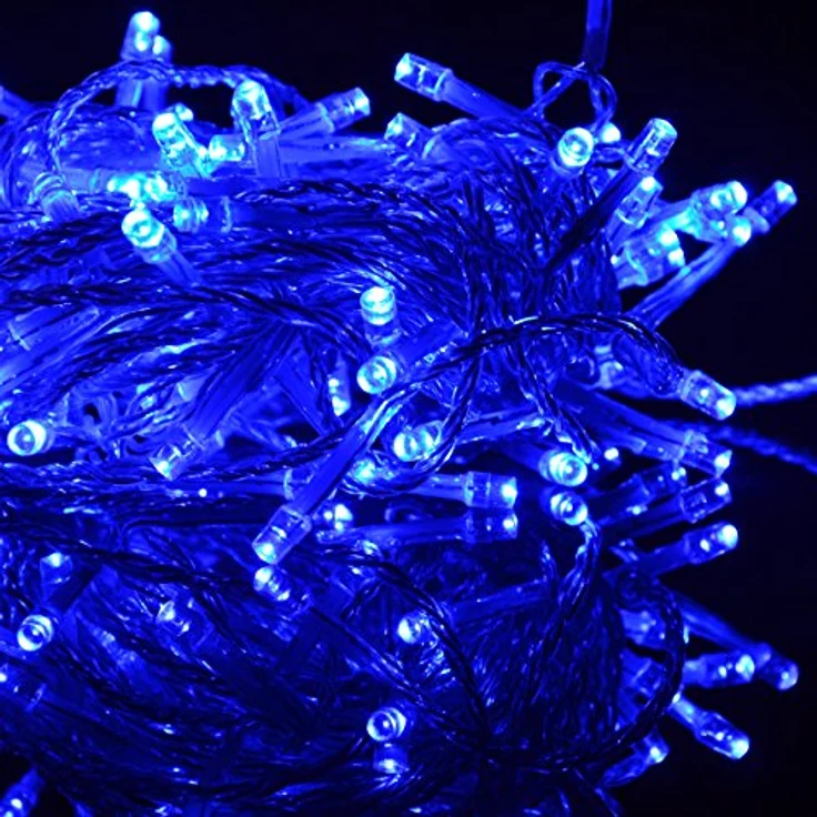 Nipach LED-Lichterkette LED Lichterkette 100er blau Kabel transparent 10m – Bild 4