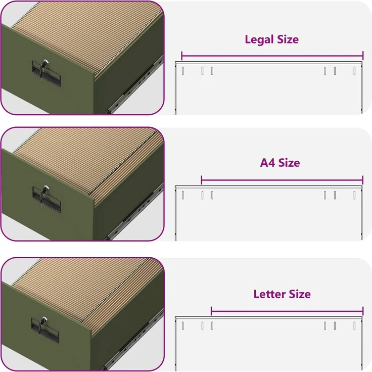 vidaXL Aktenschrank Olive Grün 44 x 50 x 106,5 cm Kaltgewalzter Stahl 891602 – Bild 11