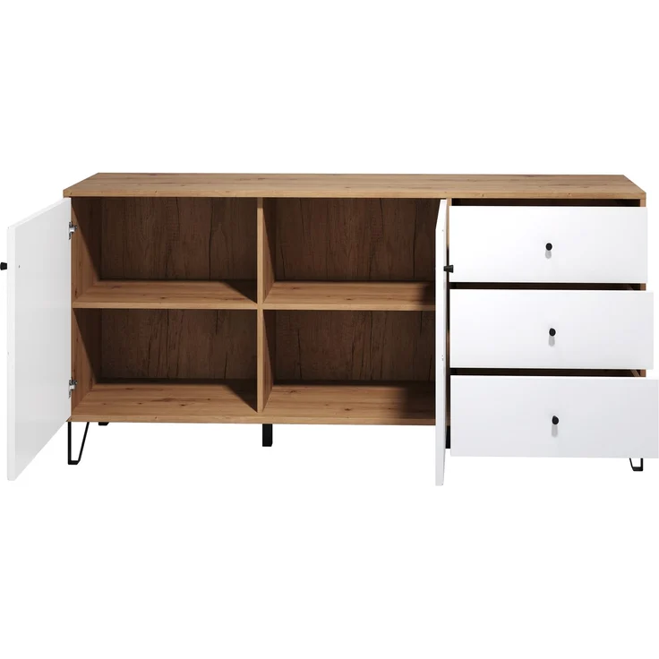 Trendteam 'Touch' Sideboard mit Soft-Close, Eiche Artisan weiß matt, 183 x 76 x 40 cm – Bild 5