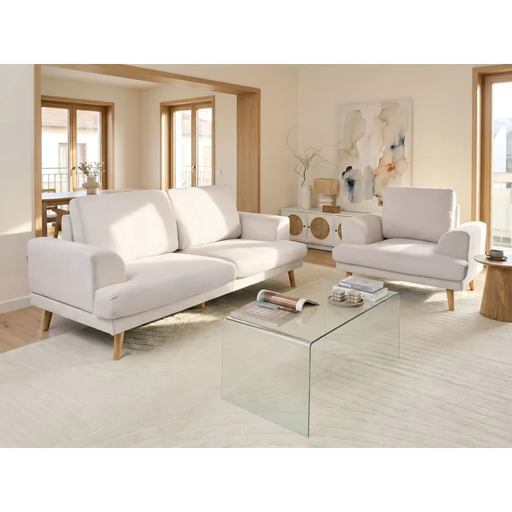 Sofa Set 4-Sitzer KILDAL Stoff Hellbeige – Bild 3