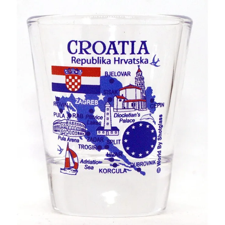 Croatia EU Series Landmarks and Icons Shot Glass by World By Shotglass
