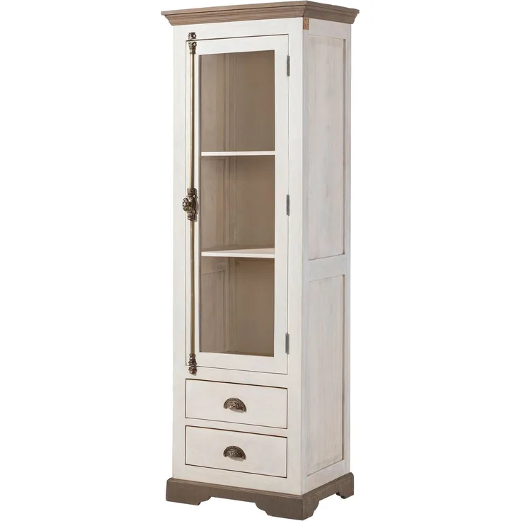 Vitrine Mango 65 x 45 x 190 weiß lackiert TOULOUSE #102