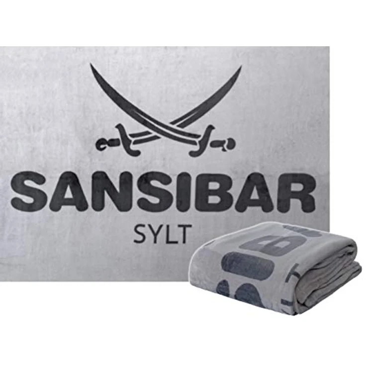 Sansibar 'Sylt' Wohndecke, 100 % hochwertiges Polyester dunkelgrau / schwarz, 150 x 200 cm – Bild 2