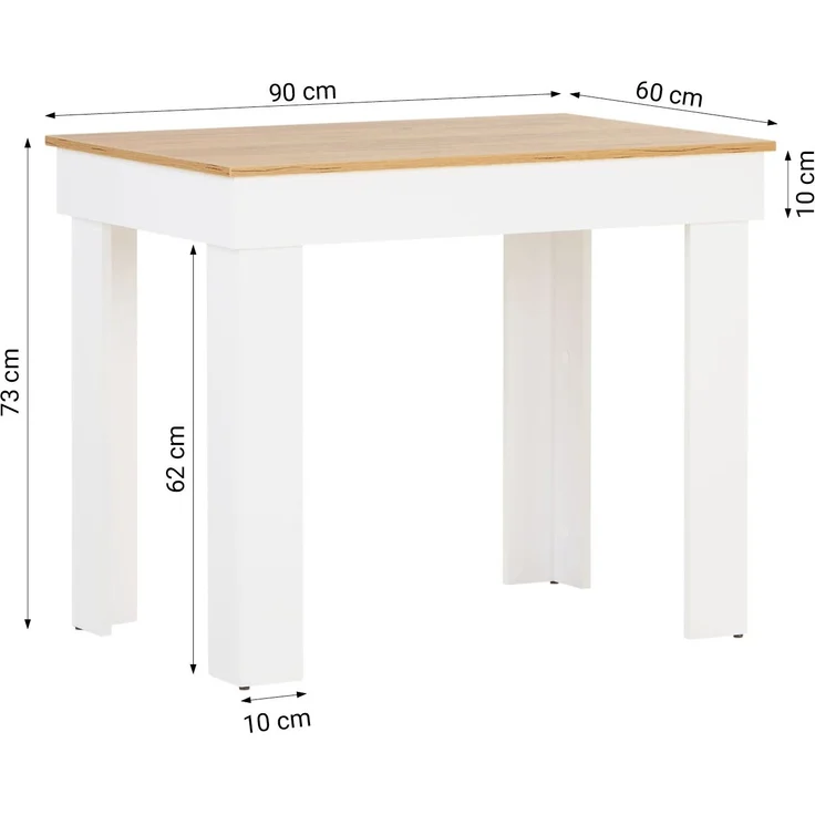 Esstisch mit 2 Stühlen Set Essgruppe Samt Polsterstühle Grau Küchentisch Weiß Modern Holz Eiche 90x60 cm Esszimmertisch Massiv – Bild 4