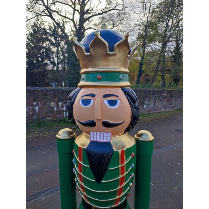XXL Premium Nussknacker auf Standfuss 200 cm Garten Deko-Figur Weihnachtsmann gr – Bild 5