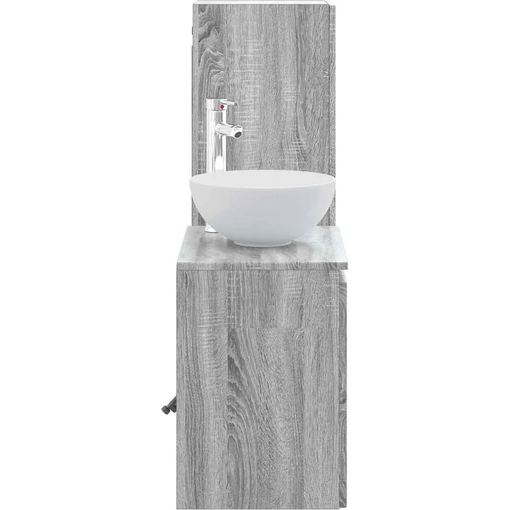 vidaXL Badezimmerschrank-Set 2 stk. Grau Sonoma 33 x 34,5 x 100 cm 3406119 – Bild 4