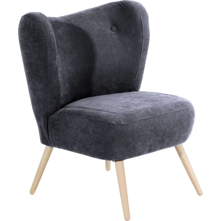 Sessel Kathy Bezug Veloursstoff Buche natur / anthrazit 22642