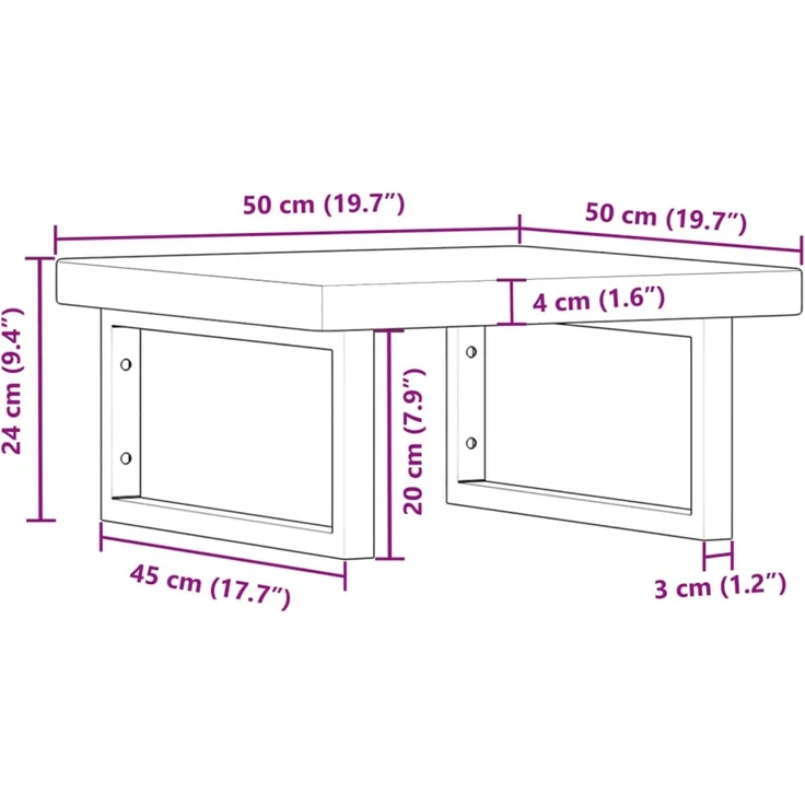 vidaXL Waschtischplatte mit Halterung Stahl und Massivholz Eiche 3302413 – Bild 11