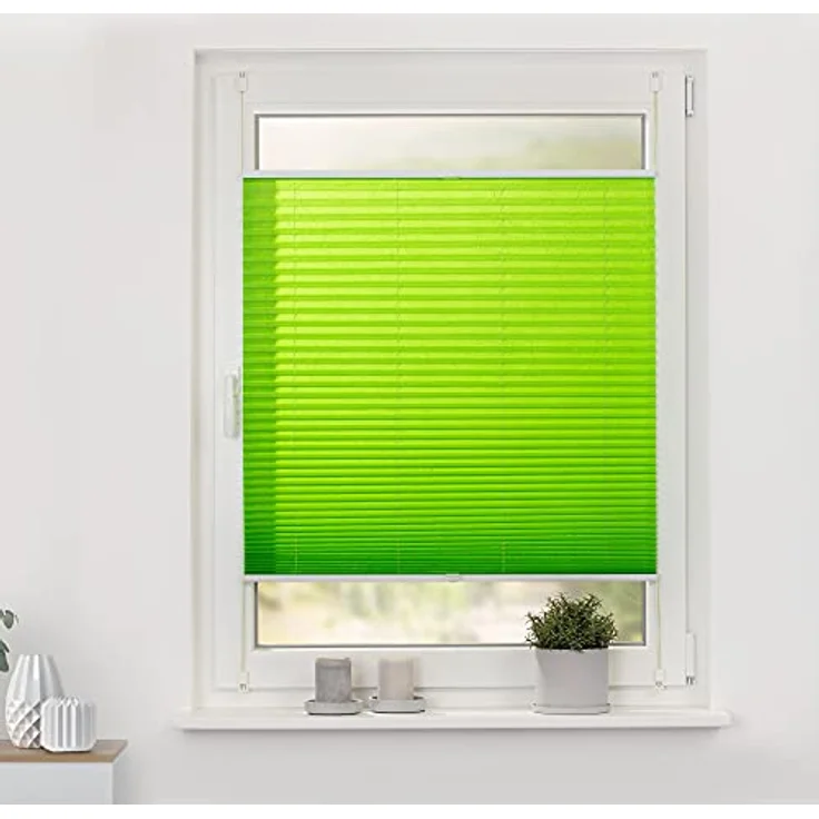 Lichtblick Sonnenschutzsysteme GmbH Plissee Nizza 80 cm x 210 cm (BxL) Grün Tageslicht; einfache Installation mit Klemmträgern; verspannt – Bild 3