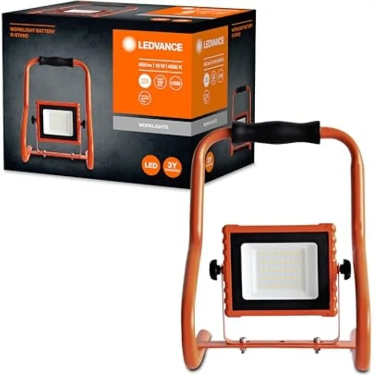LEDVANCE WORKLIGHTS BATTERY R-STAND Akku USB Baustrahler 10W / 4000K Kaltweiß
