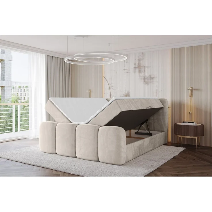 ALTDECOR Boxbett NINA-Z (Multipocket-Matratze H4, H3 Matratze Bonellfederung, Topper, Kopfteil), Doppelbett mit Fußteil – Bild 3