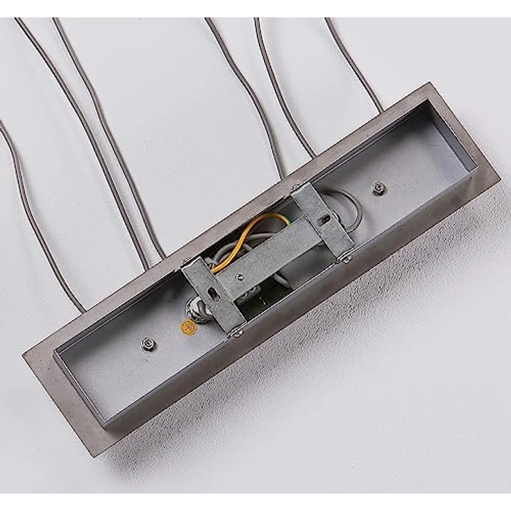 Lindby Hängelampe Simeon, Balkenpendelleuchte mit Seilzugmechanismus, nickelfarben, Glas, 73 cm, E14 – Bild 6