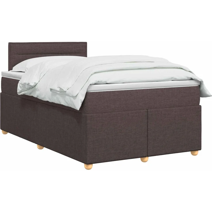 vidaXL Boxspringbett mit Matratze Dunkelbraun 120 x 190 cm Stoff 3452369 – Bild 3