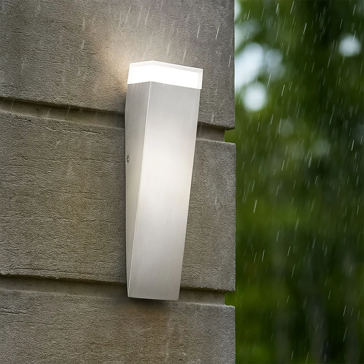 LED Wandleuchte, IP44, Edelstahl, silber, TABO – Bild 4