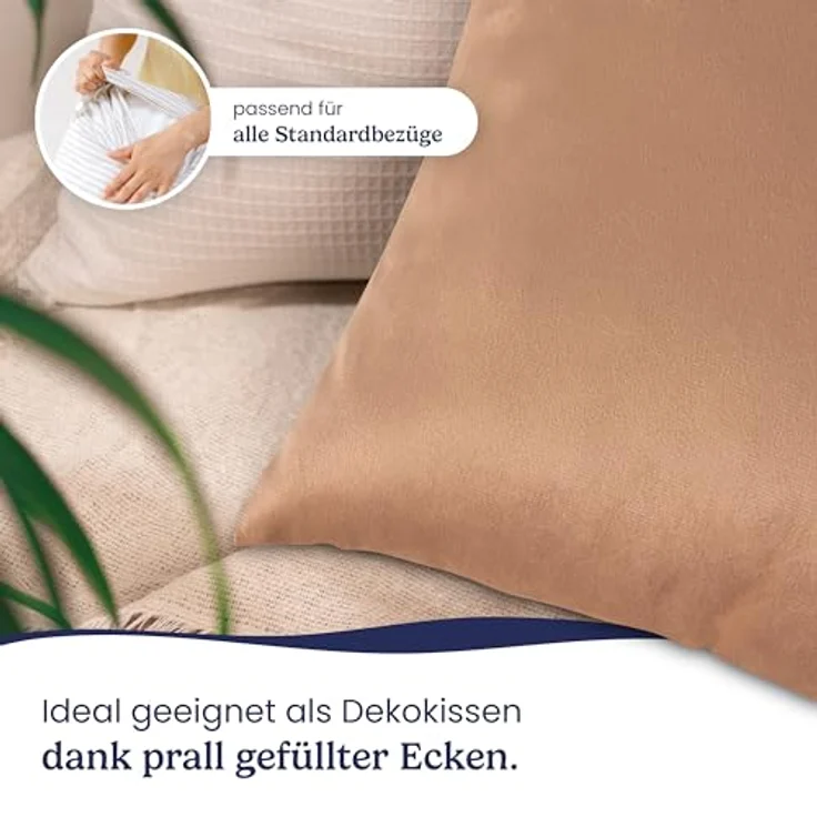 Gentle North Microfaserkissen 4er Set Kissen Basic - in vielen Größen - hoher Komfort, Füllung: 100% Polyester, Seitschläfer, Seitenschläfer, Rückenschläfer, Basic, 4-tlg, Reißverschluss für Füllung - individuell anpassbar - waschbar – Bild 4