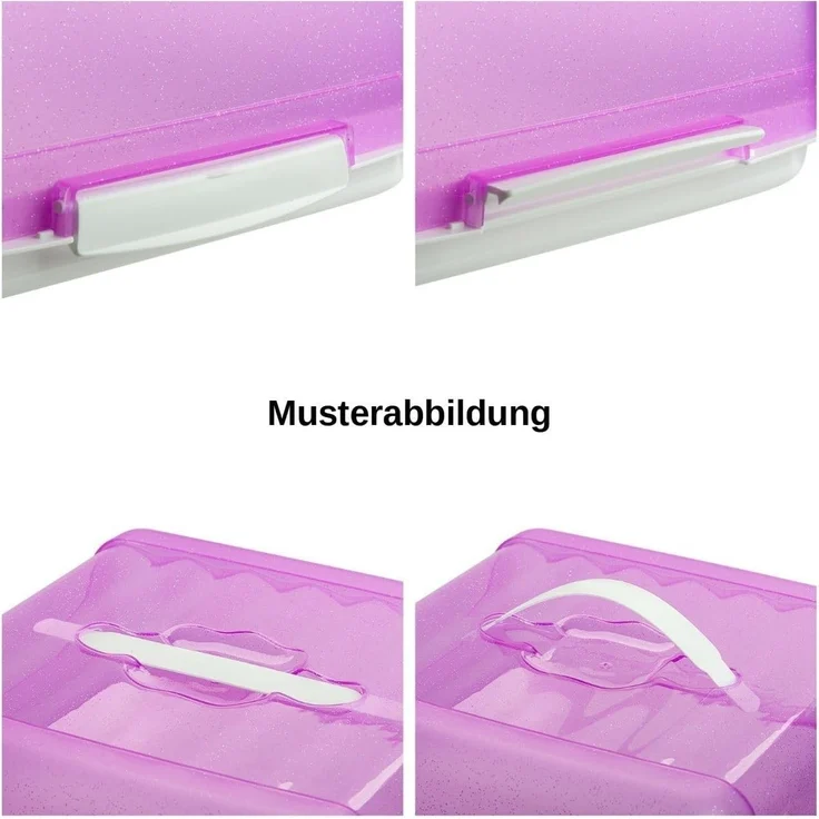 Engelland Kuchentransportbox Kuchenbox mit transparentem Deckel, Kunststoff, (Vorteils-Set, 1-tlg, sicheres Transportieren), mit Tragegriff und Klickverschluss, BPA-frei, rechteckig, Kunststoff – Bild 4